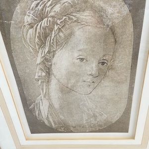 Vintage framed Italian Fra Fillippo Lippi woman